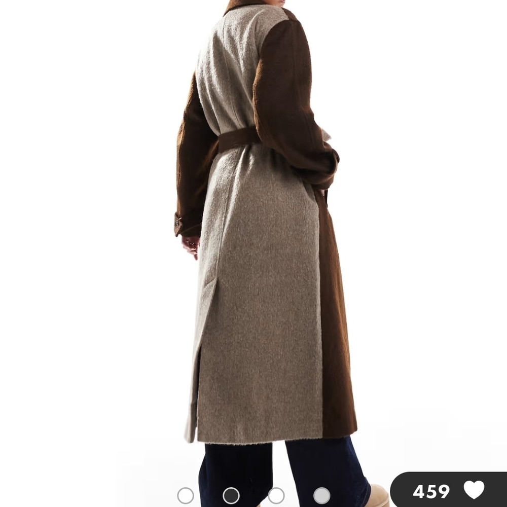 ASOS Brown and Gray Long Coat